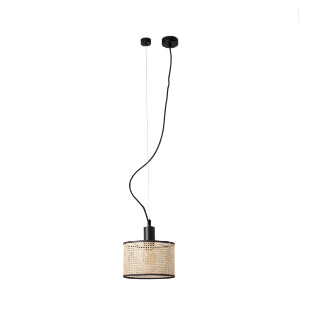 Faro Mambo - hanglamp - Ø 21 x 16 cm - lichtbruin en zwart