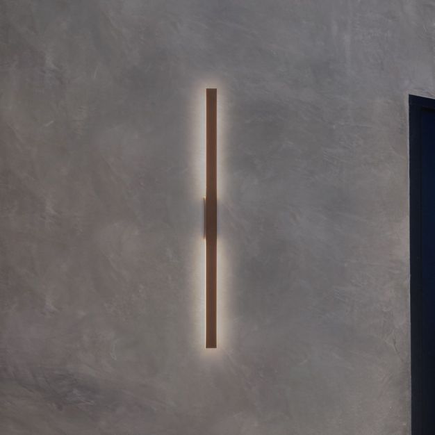 Nova Luce Doul - buiten wandverlichting - 5,3 x 121 x 6 cm - 20W LED incl. - IP65 - corten