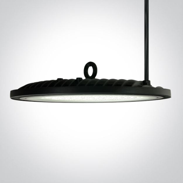 ONE Light Industrial UFO Range - hanglamp -  Ø 30 x 7 cm - 150W LED incl. - IP65 - zwart