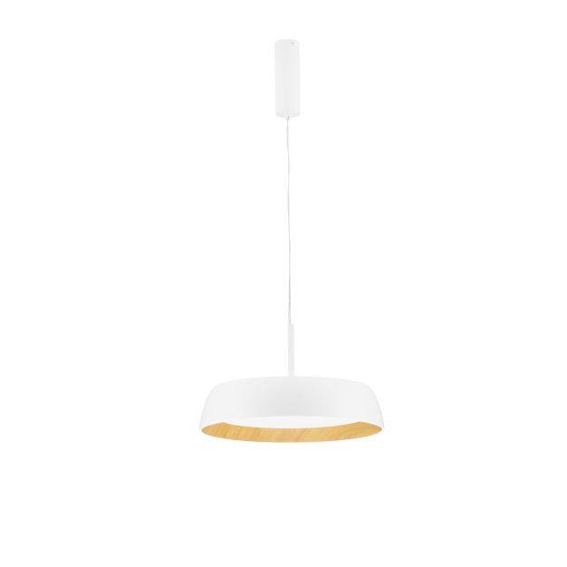 Nova Luce Sigi - hanglamp - Ø 45 x 180 cm - 40W dimbare LED incl. - zandwit en hout