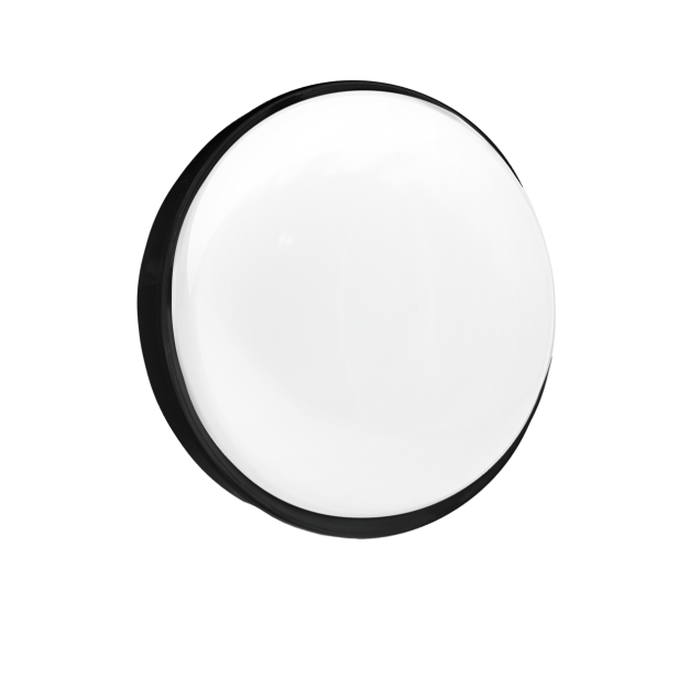 Century Italia Simply - wand/plafondlamp - Ø 22 x 6,9 cm - 24W LED incl. - IP65 - zwart - wit (4000K)