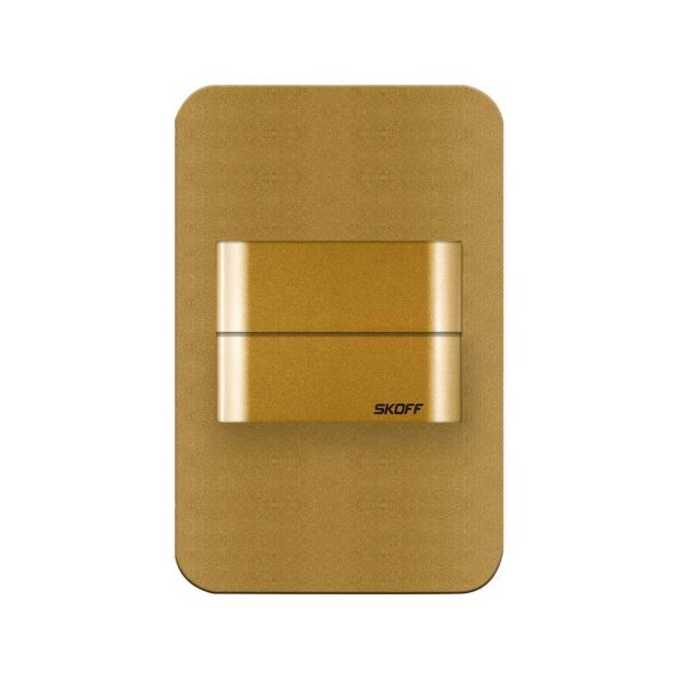 Skoff Duo Salsa - inbouw wandverlichting - 73 x 113 mm - 1,6W LED incl. - 10V - goud - 3000K
