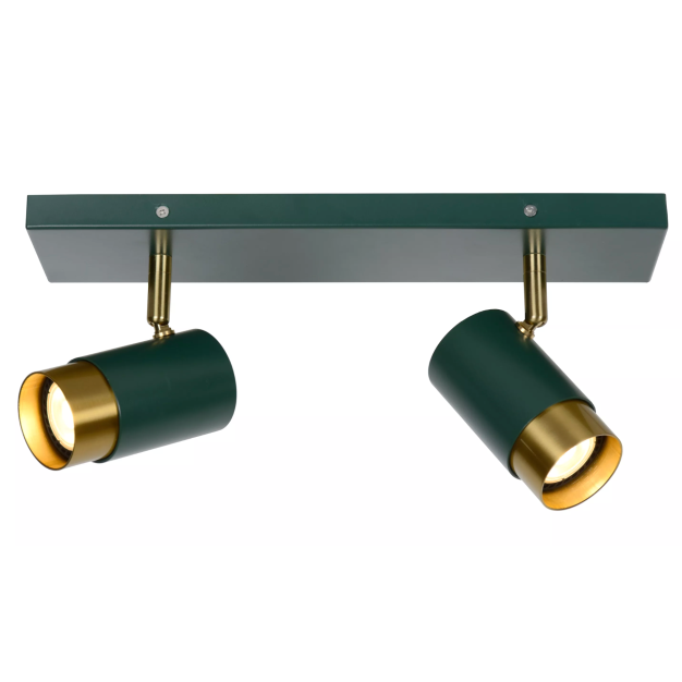 Lucide Floris - opbouwspot - 35 x 10,9 x 12,5 cm - groen en messing