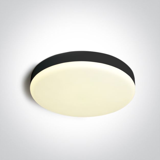 ONE Light Plafo - plafondverlichting - Ø 26 x 5,5 cm - 26W LED incl. - IP65 - zwart