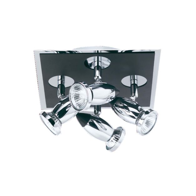 Searchlight Comet - opbouwspot 4L - 23 x 23 x 12 cm - zwart en chroom