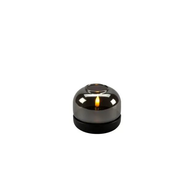 Konstsmide - decoratieve kaars op batterijen - Ø 8,5 x 7,5 cm - zwart