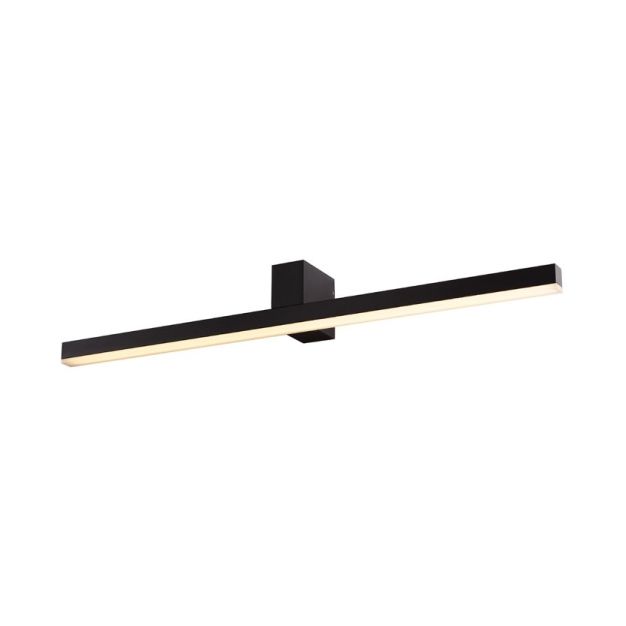 Maxlight Longbeam - spiegellamp - 60 x 7 cm - 4W LED incl. -  zwart