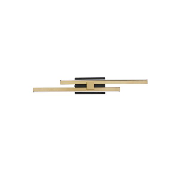 Nova Luce Amica - wandlamp - 6 x 8 x 53,5 cm - 12W dimbare LED incl. - zandzwart en goud