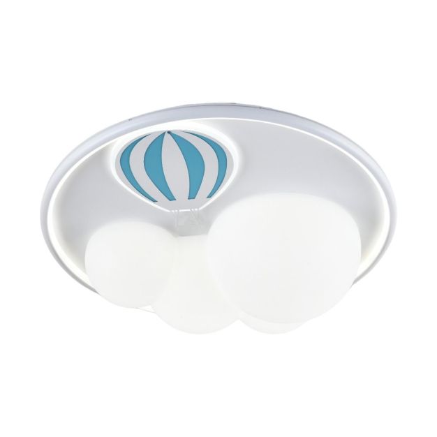 Zuma Line Balloon - plafondlamp - Ø 47 x 15 cm - 3 stappen dimmer - 42W LED incl. - wit met blauw