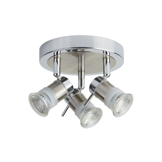Searchlight Aries – plafondverlichting - Ø 18 x 13 cm - IP44 - chroom