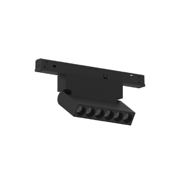 VK Lighting Eiva - magnetisch railsysteem - kantelbare railbalk - 11,1 x 2,15 x 9,9 cm - 6W LED incl. - DALI dimbaar - zwart