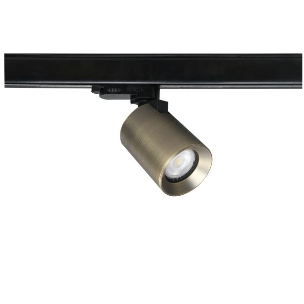 Artdelight Megano - railspot 3-fase rail - Ø 7 x 13 cm - antiek brons