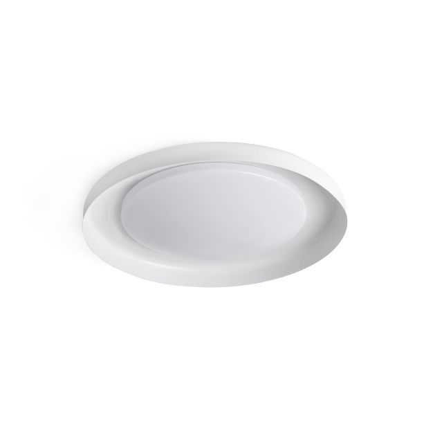 Faro Dolme - plafondverlichting - Ø 40 x 7 cm - 24W LED incl. - mat wit