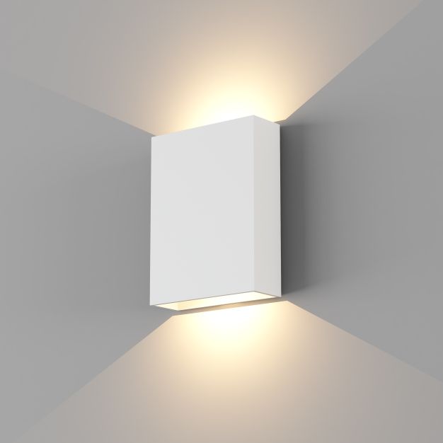 Artdelight Memphis - wandlamp - 4 x 12 x 16 cm - 6W dimbare LED incl. - IP65 - wit