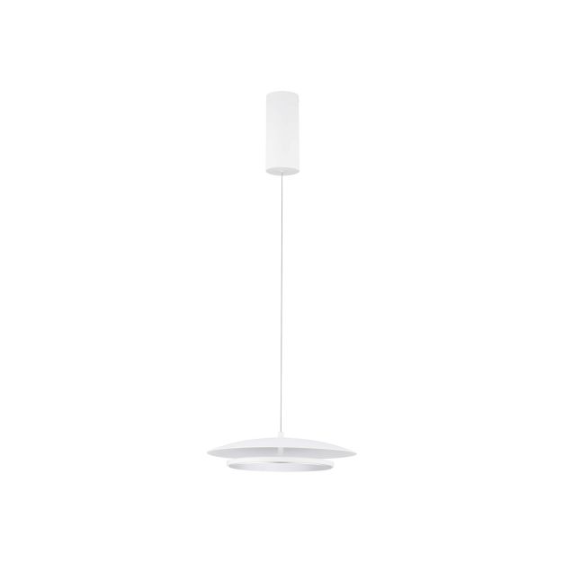 Nova Luce Olos - hanglamp - Ø 35 x 120 cm - 21W dimbare LED incl. - zandwit en chroom spiegel