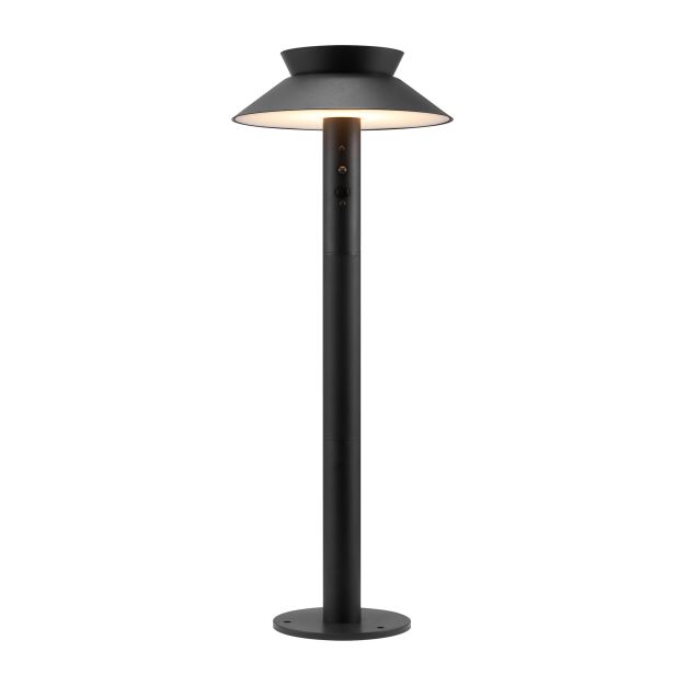 Nordlux Justina - tuinpaal op zonne-energie met bewegingsmelder op piek - Ø 23 x 60 cm - 5W LED incl. - IP44 - zwart