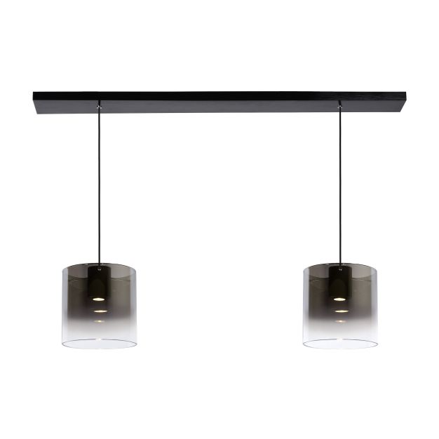 Lucide Owino - hanglamp - 100 x 20 x 150 cm - 2 x 5W dimbare LED incl. - fumé