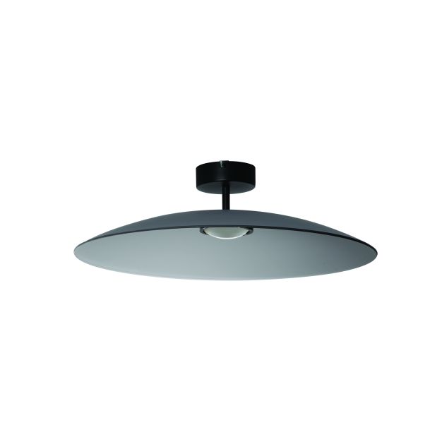 Nova Luce Polifemo - plafondlamp - Ø 60 x 18,5 cm - 17W LED incl. - rokerig glas en zandzwart