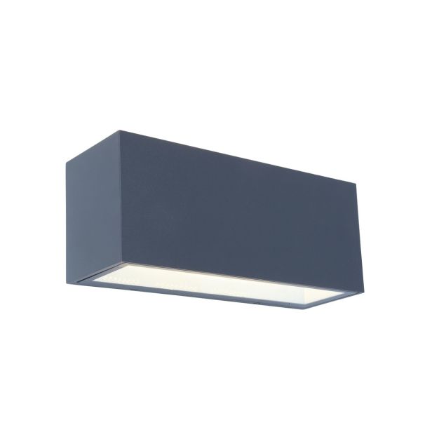 Lutec Gemini - buiten wandlamp - 30 x 12 x 10 cm - 46W LED incl. - IP54 - donkergrijs