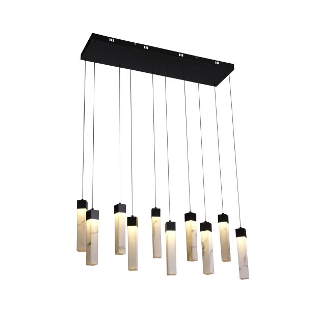 Searchlight Moonbeam - hanglamp - 93 x 25 x 150 cm - 56W dimbare LED incl. - zwart