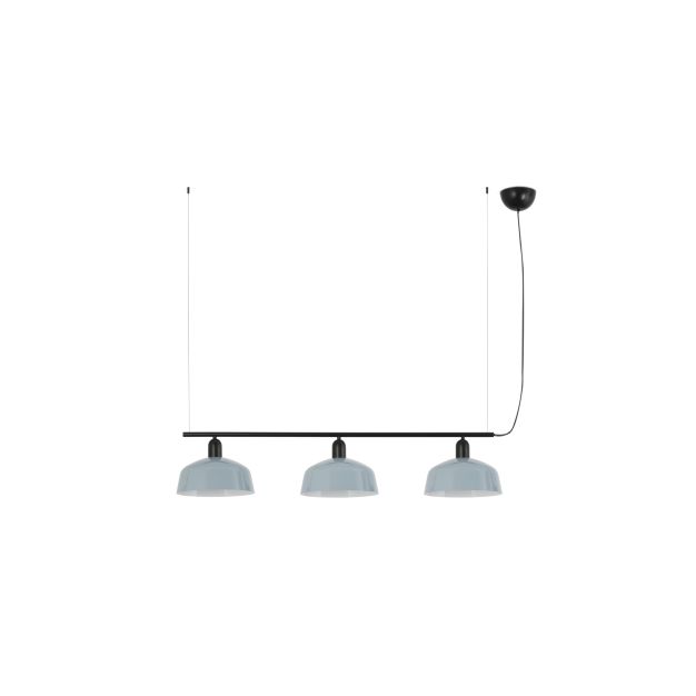 Faro Tatawin M - hanglamp - 100 x 25 x 210 cm - satijnzwart en glanzend grijsblauw