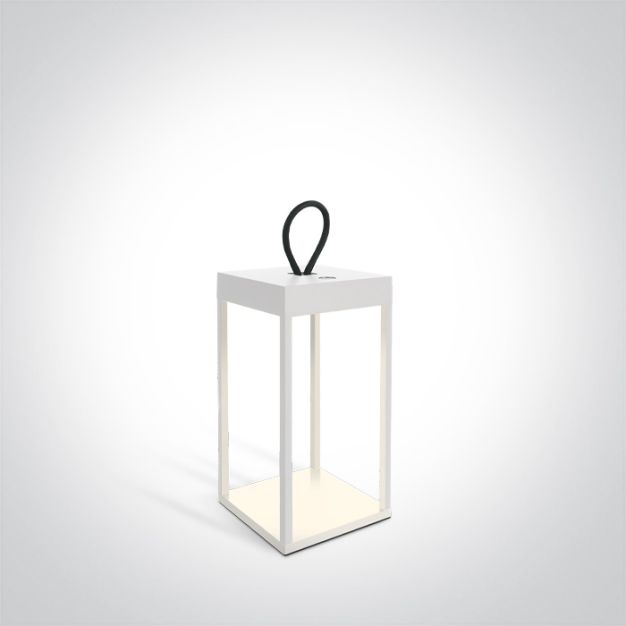 ONE Light Path Light - oplaadbare tafellamp - 15 x 15 x 30 cm - 2,2W dim bare LED incl. - IP65 - wit