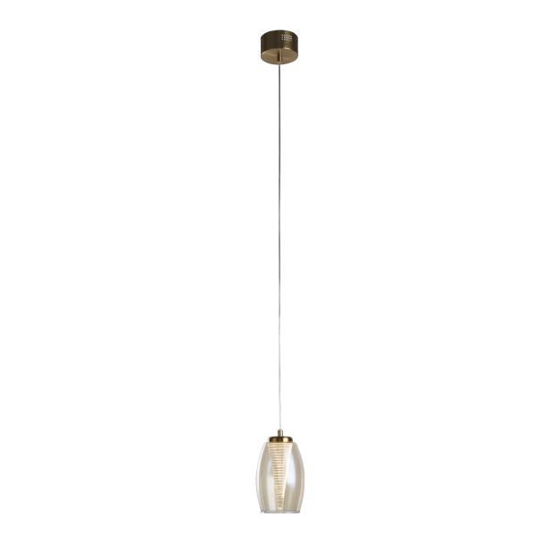Searchlight Cyclone - hanglamp - Ø 11,5 x 120 cm - 6W LED incl. - brons en champagne