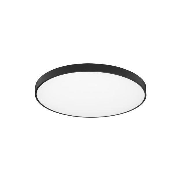 Nova Luce Perfect Profile - plafondlamp op afstandsbediening (incl.) - Ø 80 x 10 cm - 80W dimbare LED incl. - 2700K-6000K - zwart