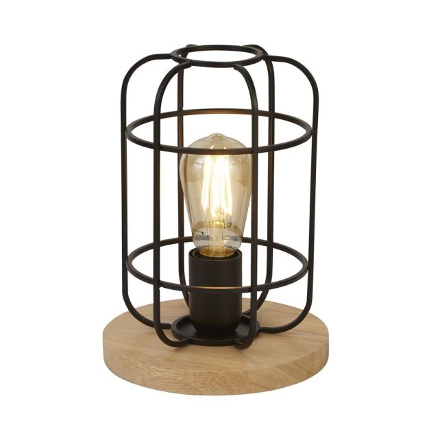 Searchlight Vision - tafellamp - Ø 18 x 25 cm - mat zwart en bruin