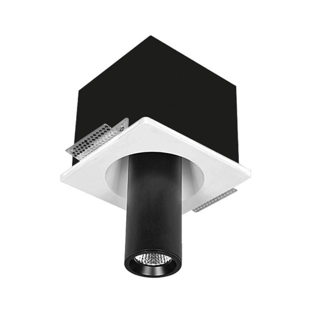 Nova Luce Giacomo - inbouwspot - 155 x 155 mm, 158 x 158 mm inbouwmaat - zwart en wit