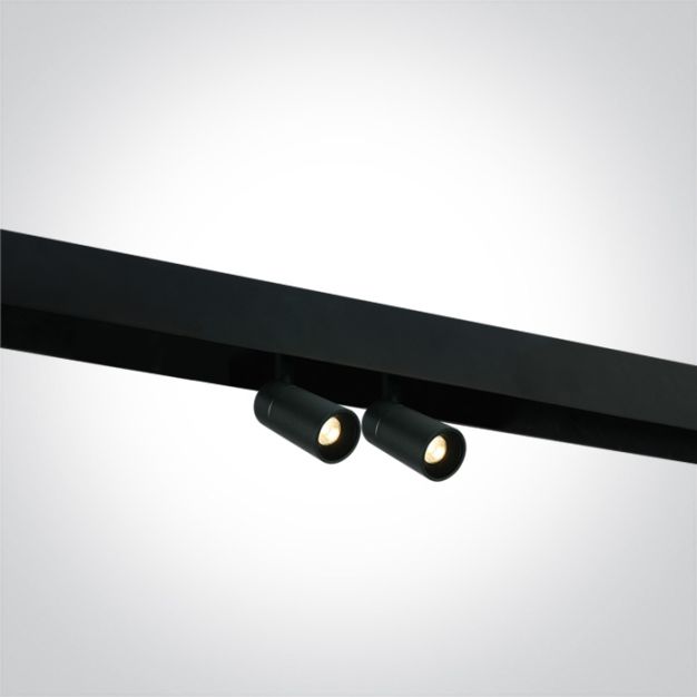ONE Light magnetisch railsysteem MINI, MIDI & MAXI - railspot 2L - Ø 3,5 x 7,2 cm - DALI - 2 x 6W dimbare LED incl. - zwart