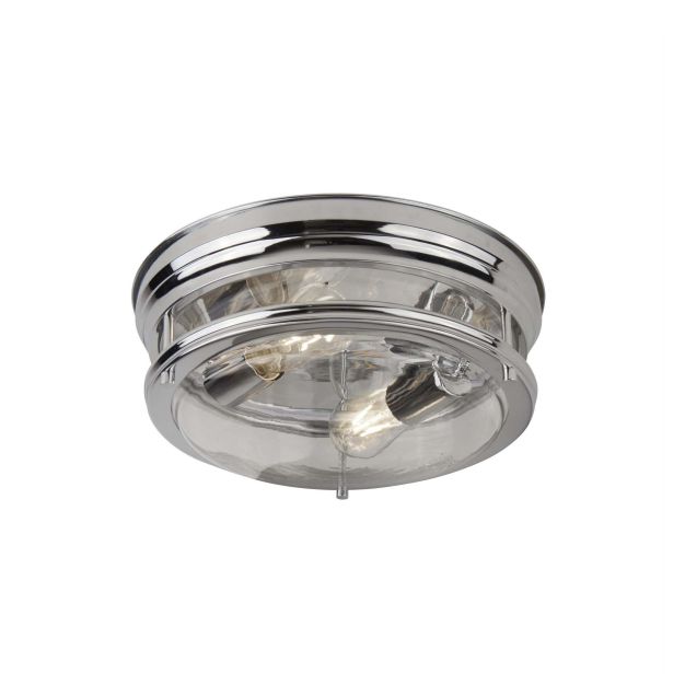 Searchlight Edinburgh - plafondverlichting - Ø 35 x 14,5 cm - IP44 - chroom