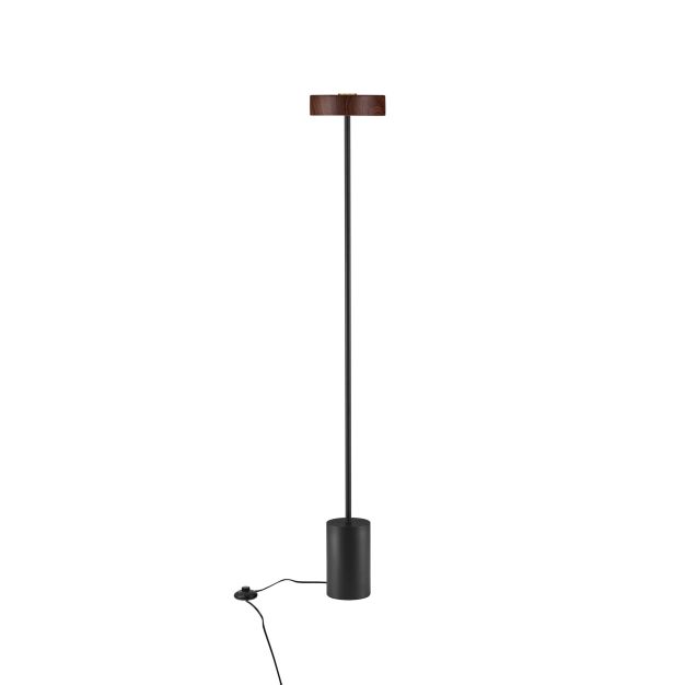 Nova Luce Thea - staanlamp - Ø 20 x 135 cm - 17W  LED incl. - zandzwart en hout