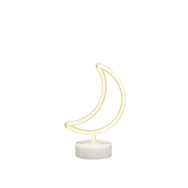 Konstsmide kerstverlichting - neonmaan op batterijen - 16 x 10 x 26 cm - wit