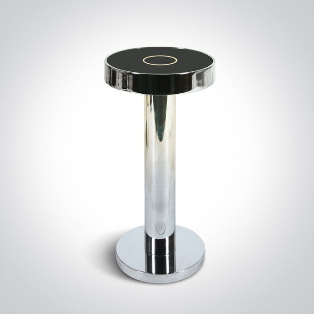 ONE Light Portable Table Light - buiten tafellamp - oplaadbaar via USB-kabel - Ø 9 x 20 cm - 2,5W dimbare LED incl. - IP65 - chroom