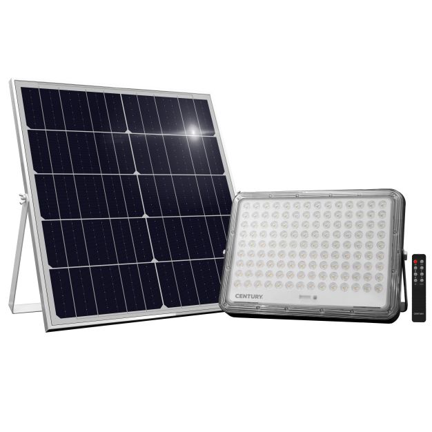 Century Italia Prometeo - verstraler op zonne-energie met dag- en nachtsensor en afstandsbediening - 31 x 4,1 x 22,5 cm - 40W LED incl. - IP65 - zwart