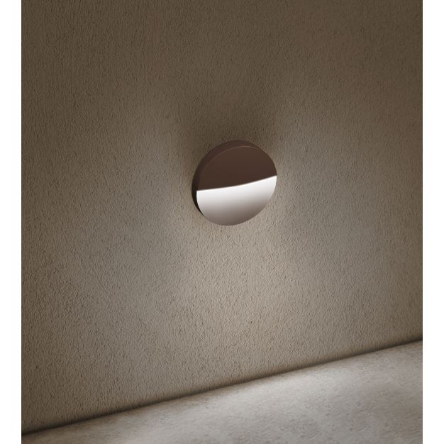 Century Italia Paseo - buiten wandverlichting - Ø 11 x 2,5 cm - 4W LED incl. - IP54 - bruin