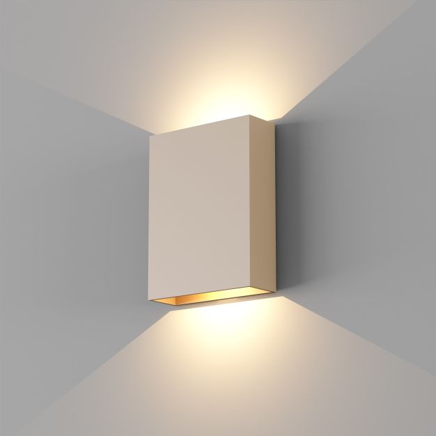 Artdelight Memphis - wandlamp - 4 x 12 x 16 cm - 2 x 6W dimbare LED incl. - IP65 - champagne