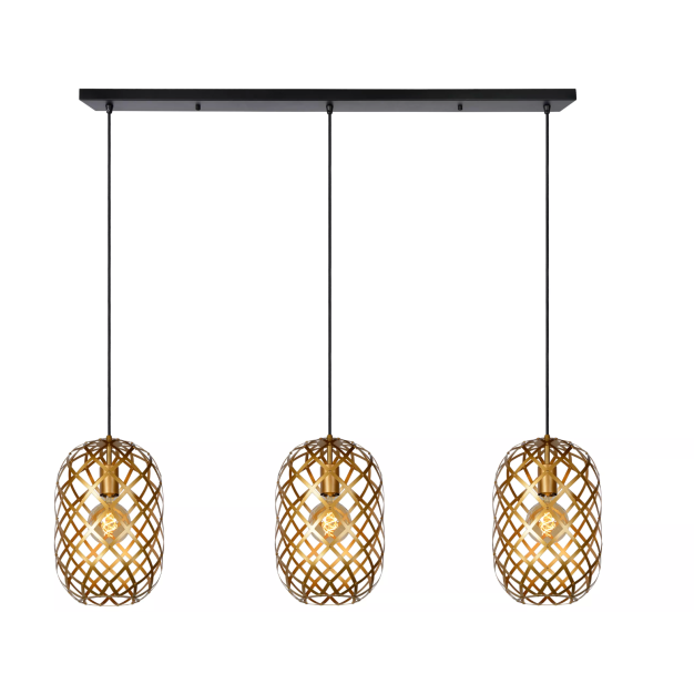 Lucide Wolfram - hanglamp - 127 x 25 x 150 cm - mat goud