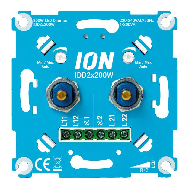 Ion Industries - Duo LED-dimmer - 2 x 0,3 tot 200W - met schroefbevestiging