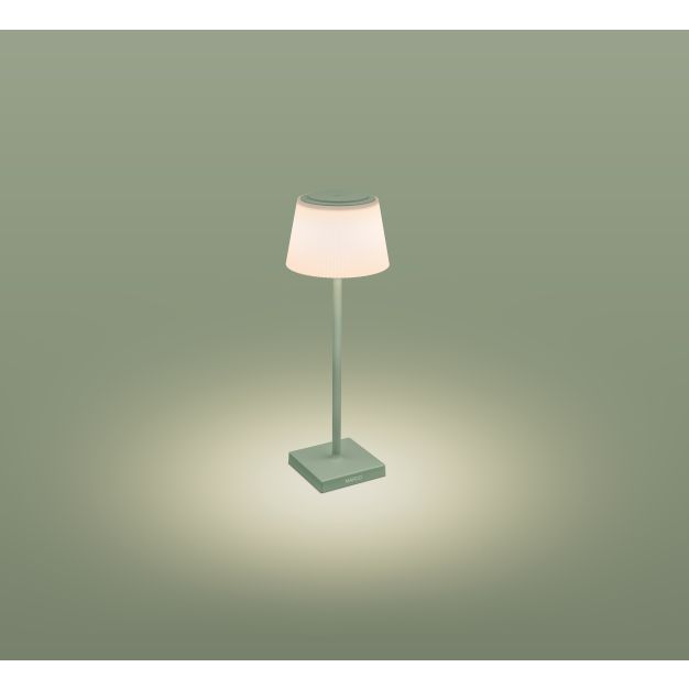 Century Italia Margò - oplaadbare buiten tafellamp - Ø 13 x 38 cm - 4W dimbare LED incl. - IP54 - groen