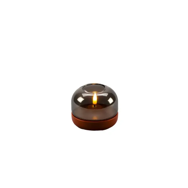 Konstsmide - decoratieve kaars op batterijen - Ø 8,5 x 7,5 cm - terracotta