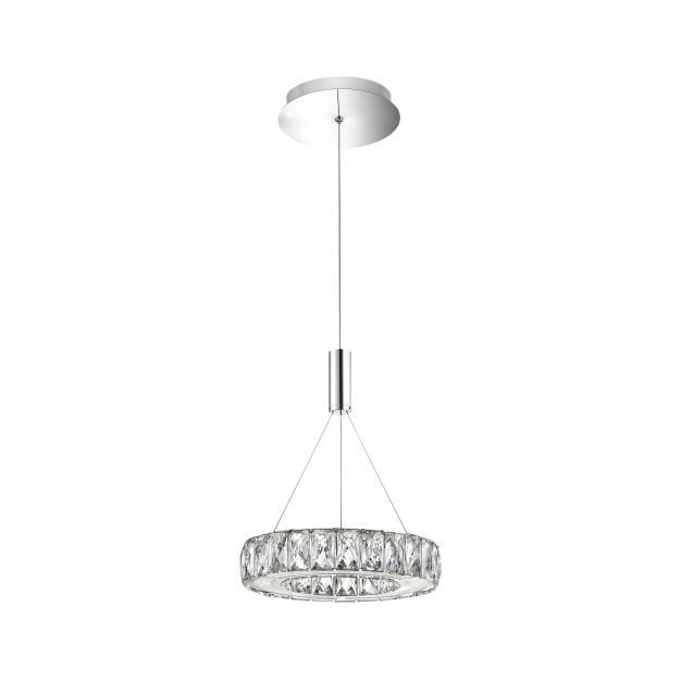 Nova Luce Corona - hanglamp - Ø 27 x 100 cm - 12W LED incl. - chroom