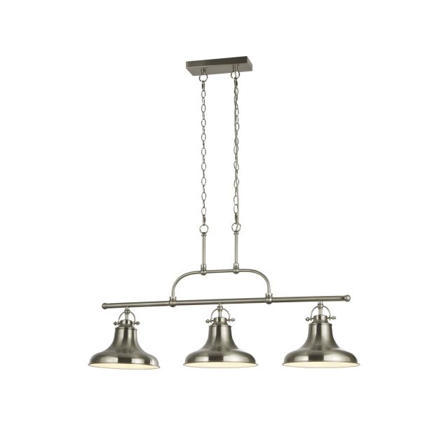 Searchlight Dallas - hanglamp - 95 x 25 x 150 cm - satijn zilver
