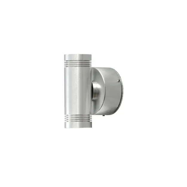 Konstsmide Monza - buiten wandlamp - 4,5 x 8,5 x 12,5 cm - 2W LED incl. - IP54 - geanodiseerd zilver