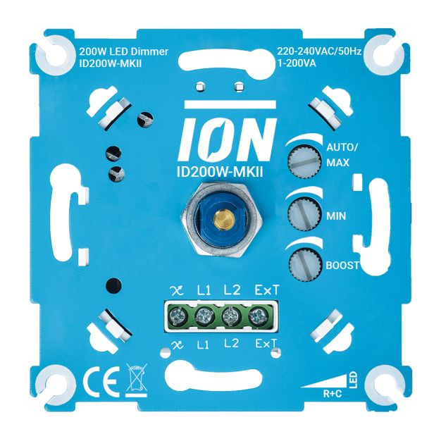 Ion Industries - inbouw LED-dimmer - 0,3 tot 200W - met schroefbevestiging