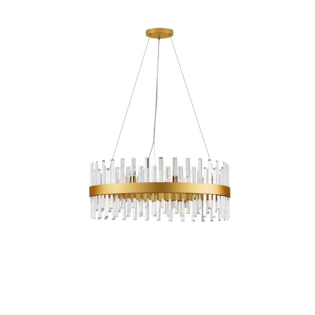 Nova Luce Crown - hanglamp - Ø 75 x 150 cm - satijn goud