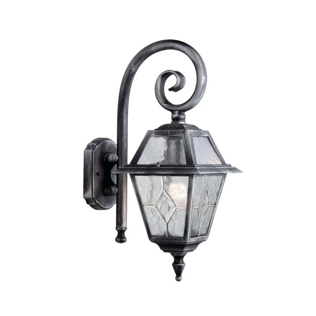 Searchlight Genoa - buiten wandverlichting - 19 x 48 cm - IP44 - zwart zilver