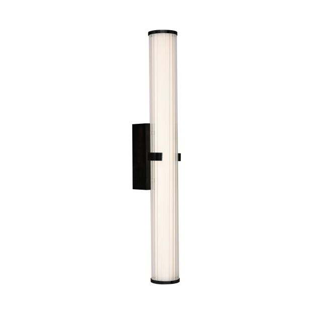 Searchlight Clamp - wandverlichting - 63 x 8,5 cm - 21W dimbare LED incl. - IP44 - zwart en transparant