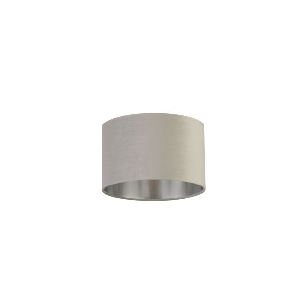 Searchlight Drum Shade - lampenkap - Ø 28 x 18 cm - lichtgrijs en geborsteld zilver